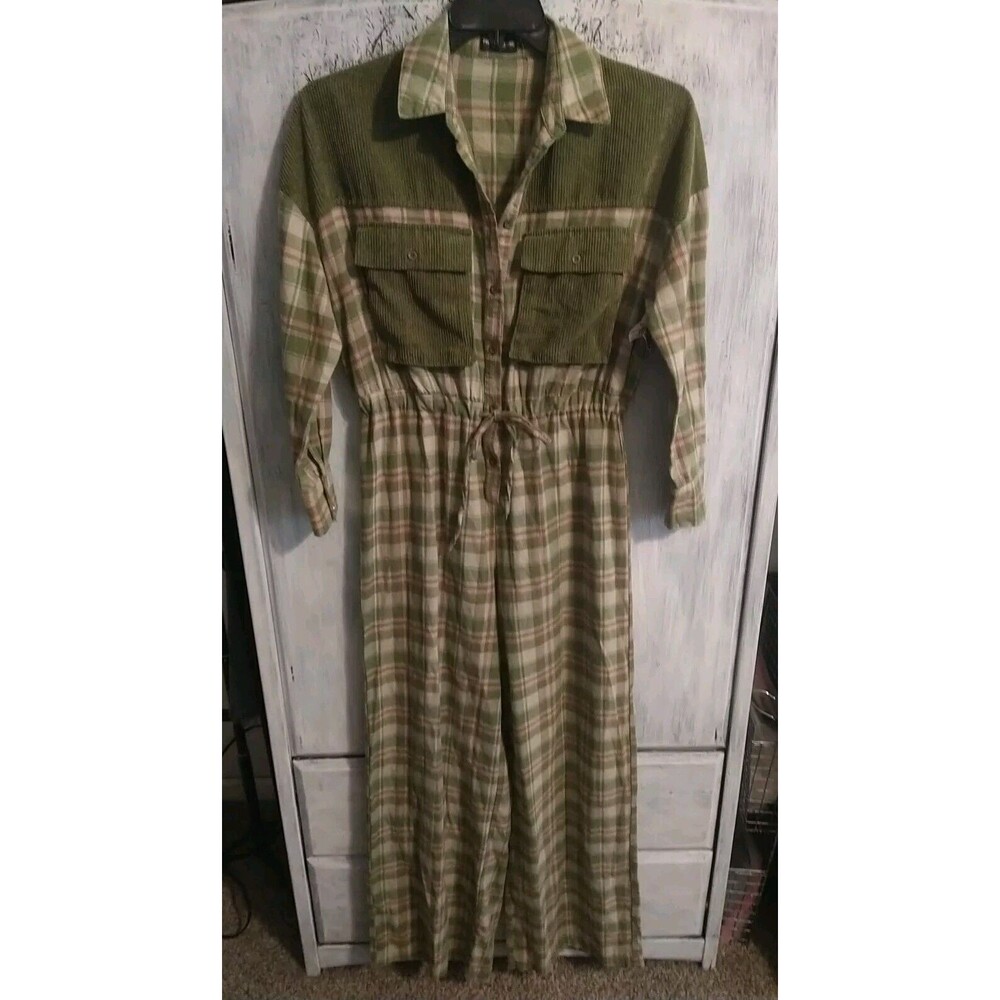 Pretty Little Things Wide Leg  Plaid Jumpsuit Sz4  Outdoorsy Loganlook